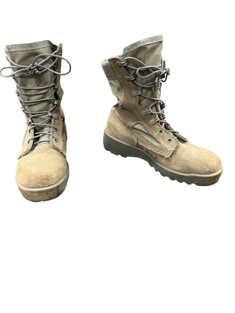 Belleville Suede Nylon wms tan gray tactical military boots sz 5.5R SKU 10-716